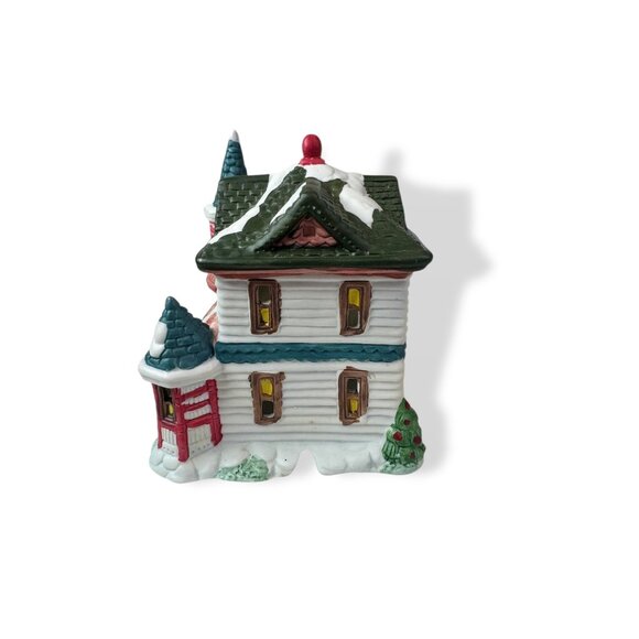Woolworth 5Pc Porcelain House Night Light Set Snowy Village Christmas Vintage - Picture 13 of 16